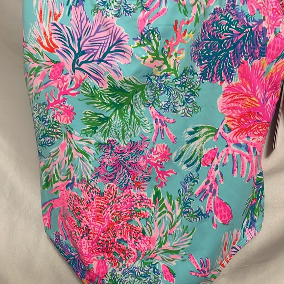 Maillot De Bain Une Pièce Lilly Pulitzer Lanai Halter – Bleu Crépuscule Et Rose, Taille 2-4 Rare